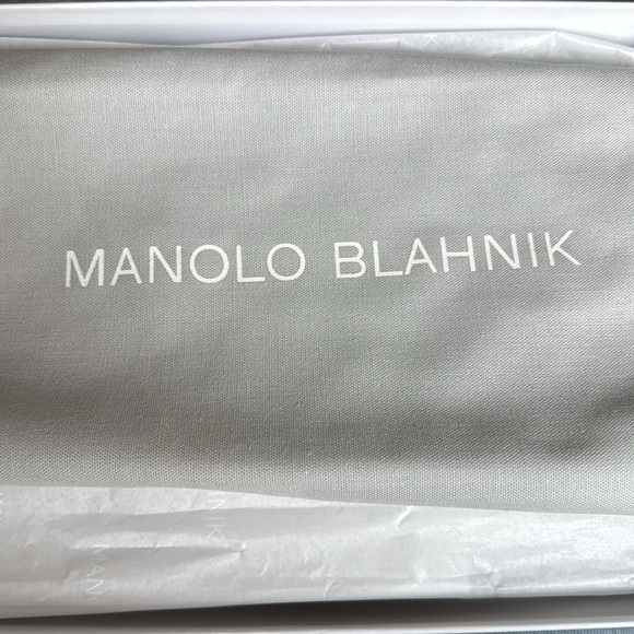 Manolo Blahnik Women Two-Tone Leather And Mesh Avespamu Mules - Picture 6 of 6